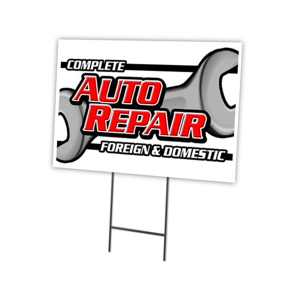 Complete Auto Rep F&D Yard & Stake outdoor plastic coroplast window, C-1824 Complete Auto Rep F&D